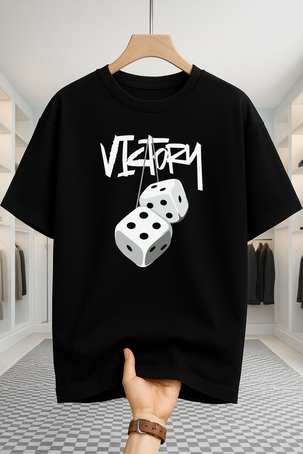 Drop Shoulder T-shirt - Victory - Black