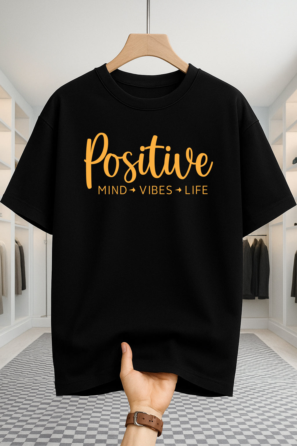 Drop Shoulder T-shirt - Positive - Black