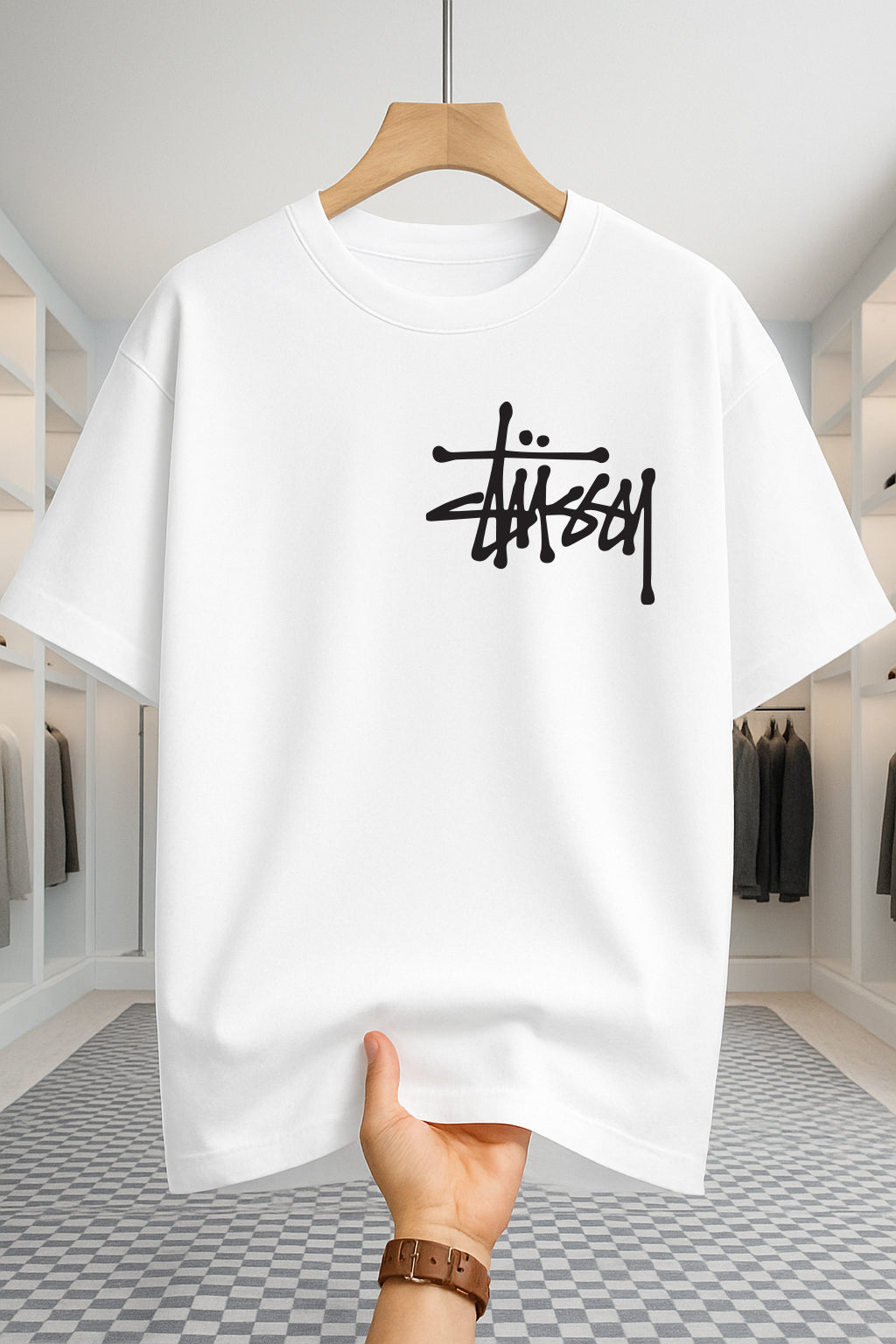 Drop Shoulder T-shirt - Stussy - White