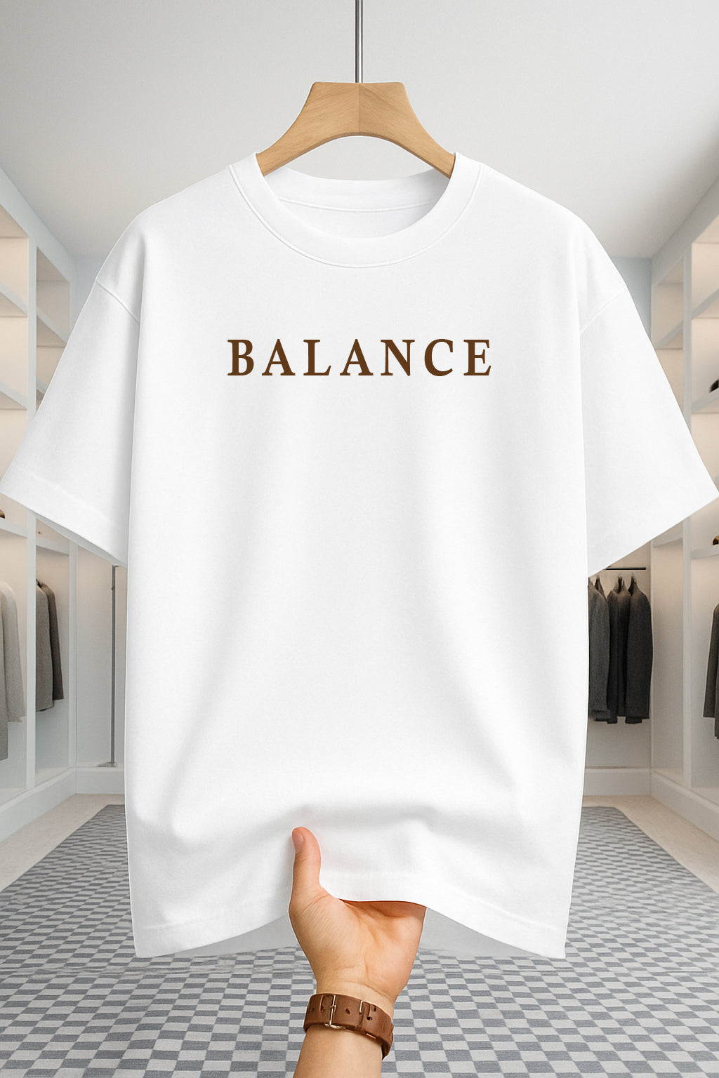 Drop Shoulder T-shirt - Balance - White