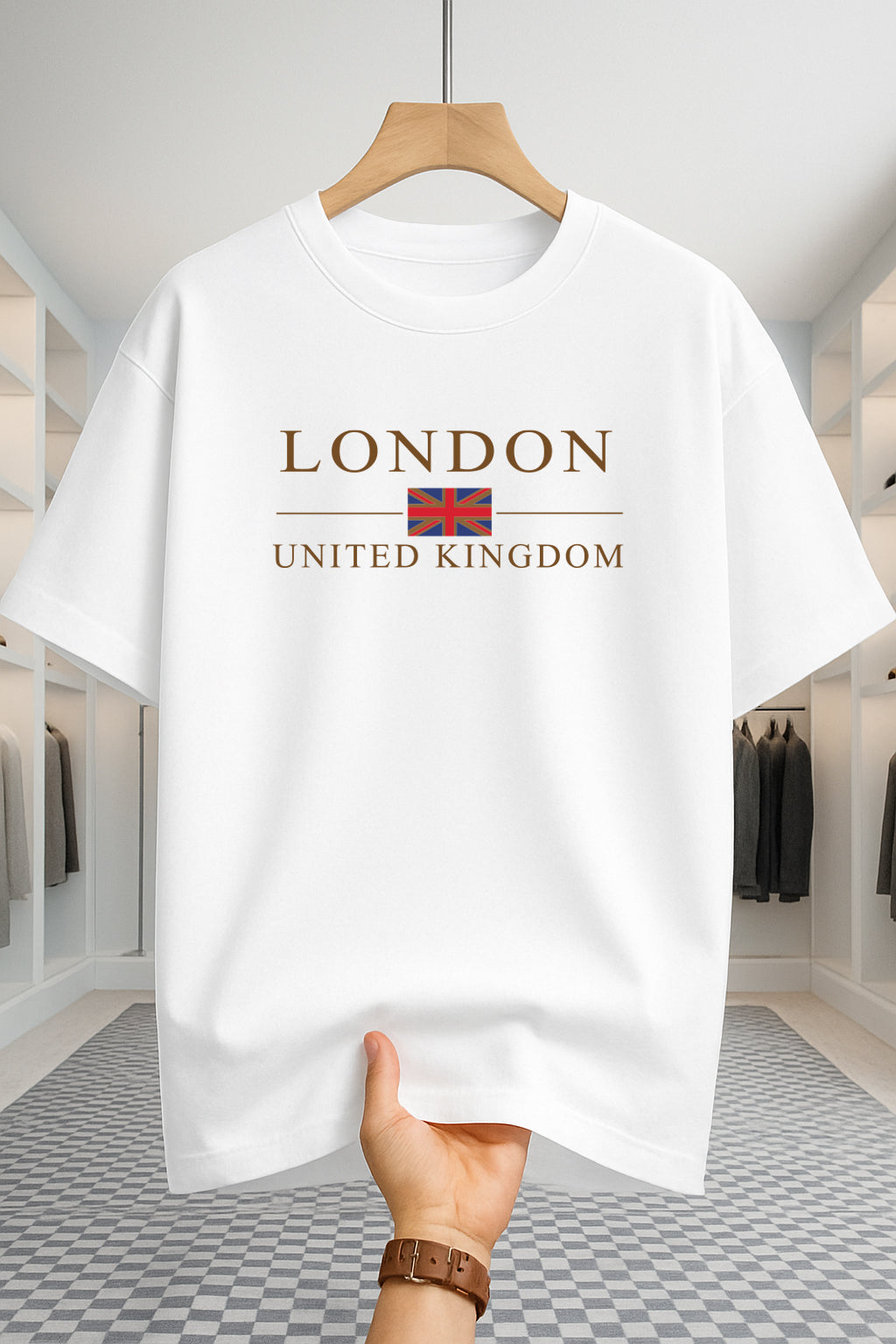 Drop Shoulder T-shirt - London UK - White