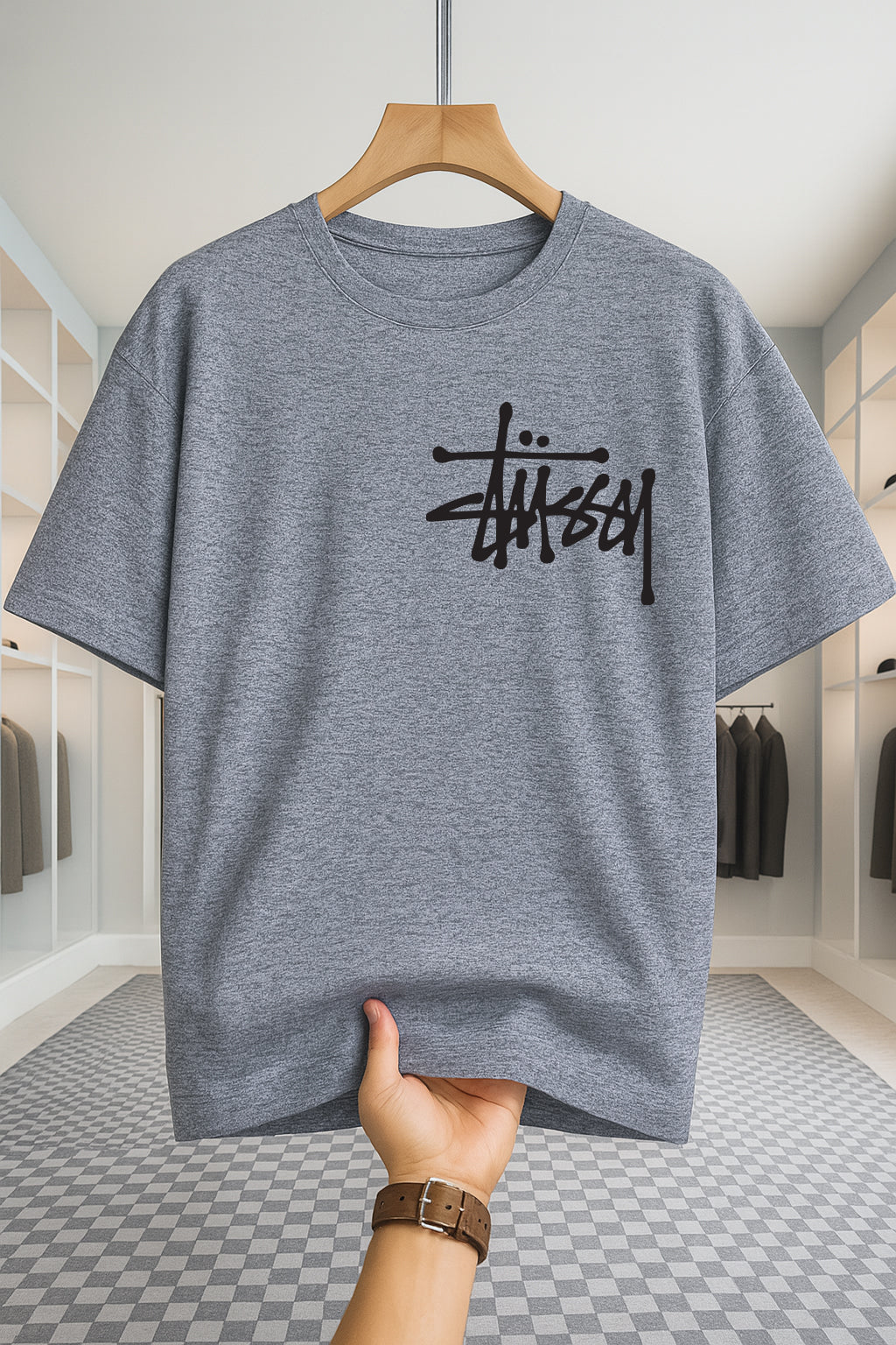 Drop Shoulder T-shirt - Stussy - Ash