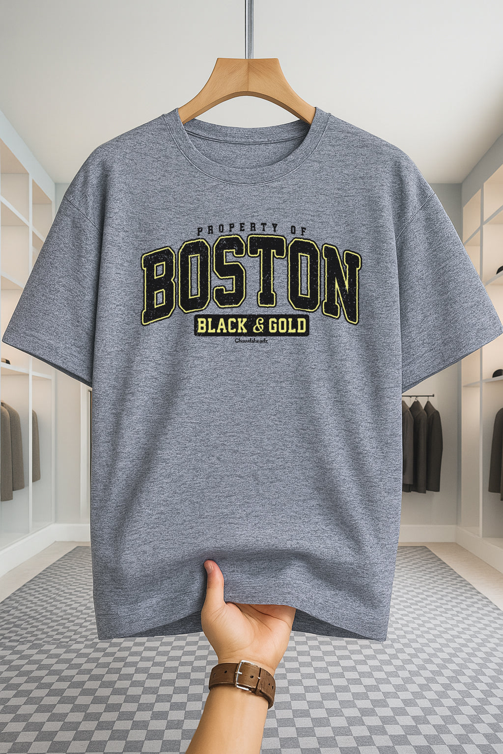 Drop Shoulder T-shirt - Boston - Ash