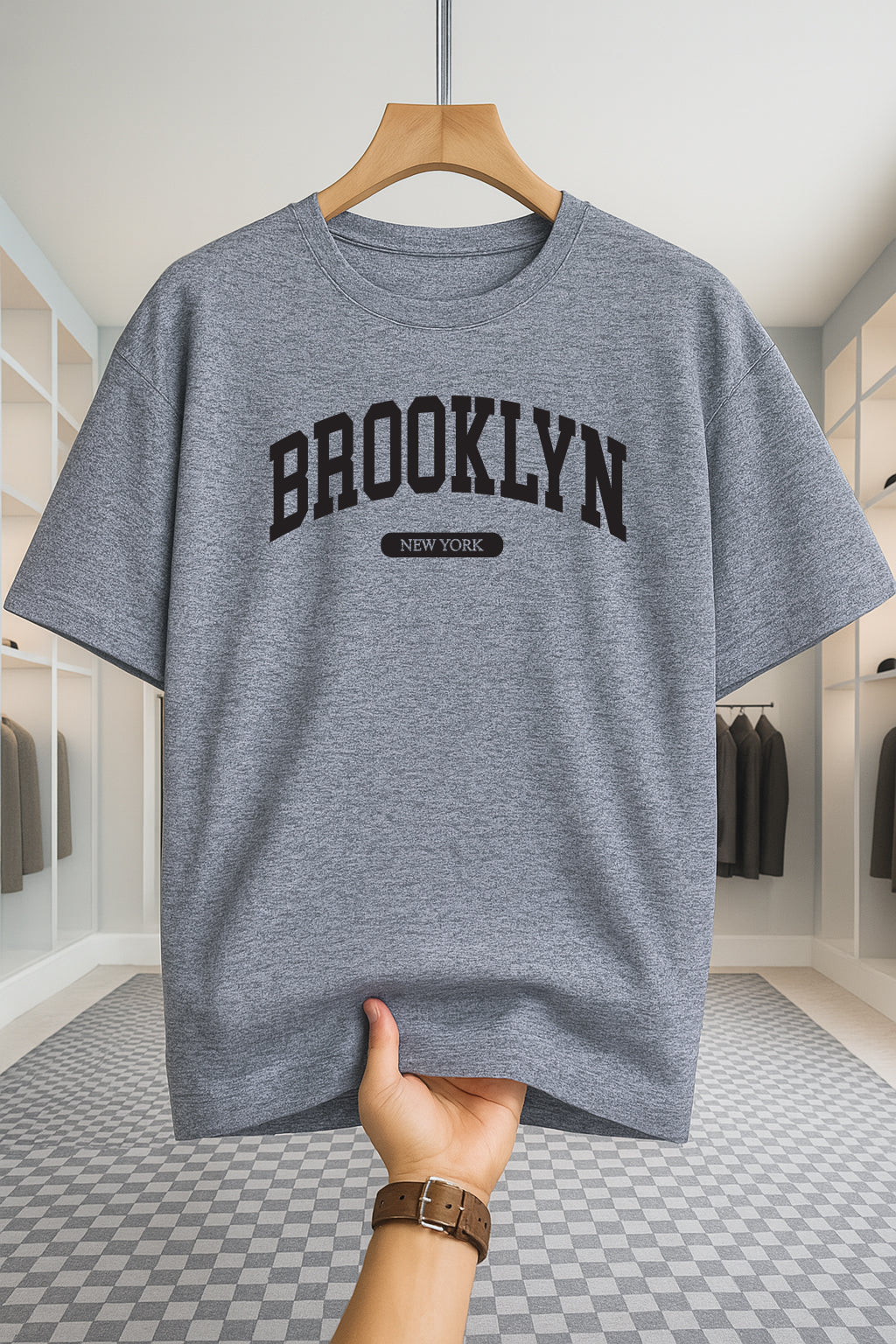 Drop Shoulder T-shirt - Brooklyn - Ash