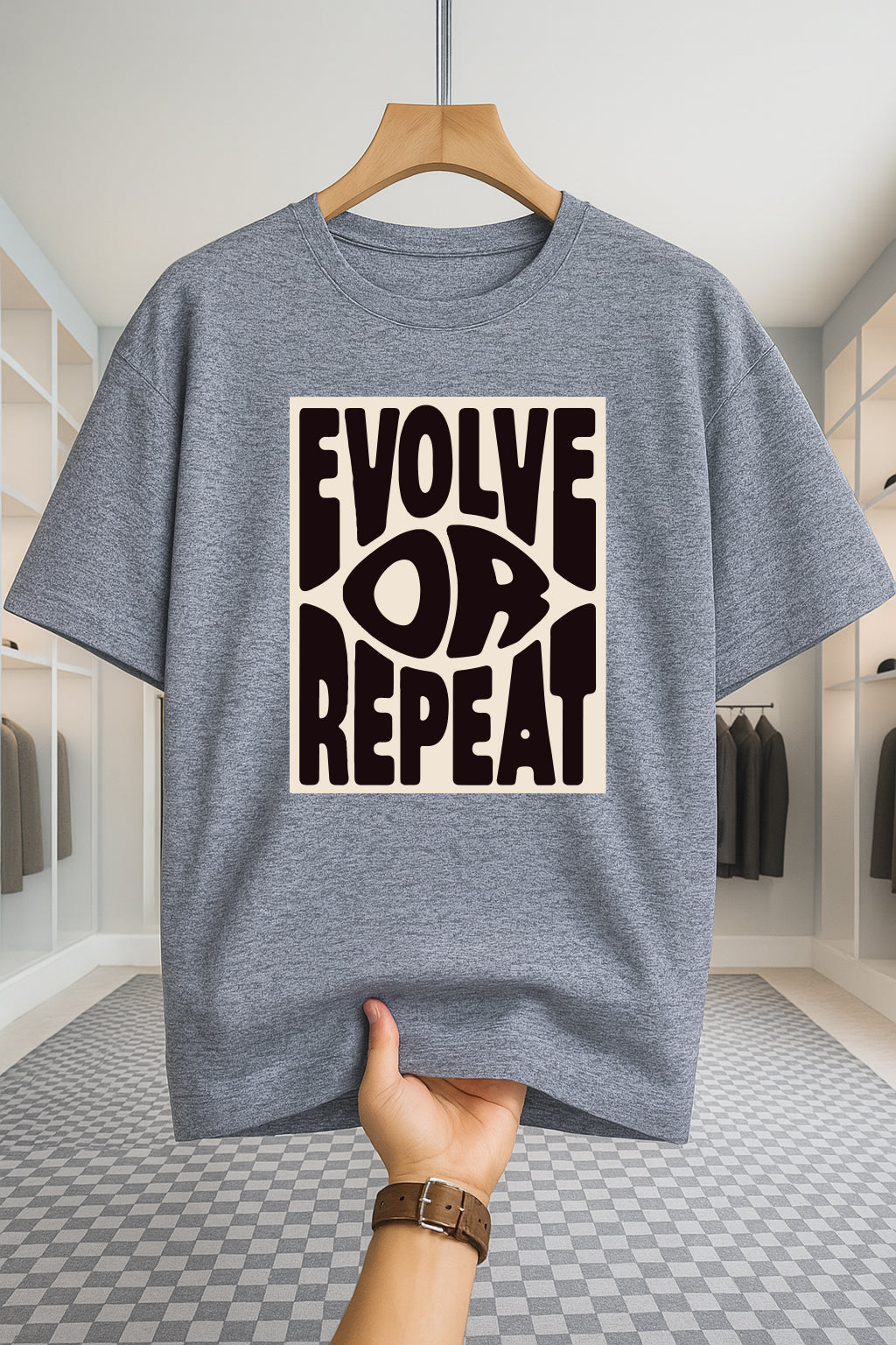 Drop Shoulder T-shirt - Evolve - Ash