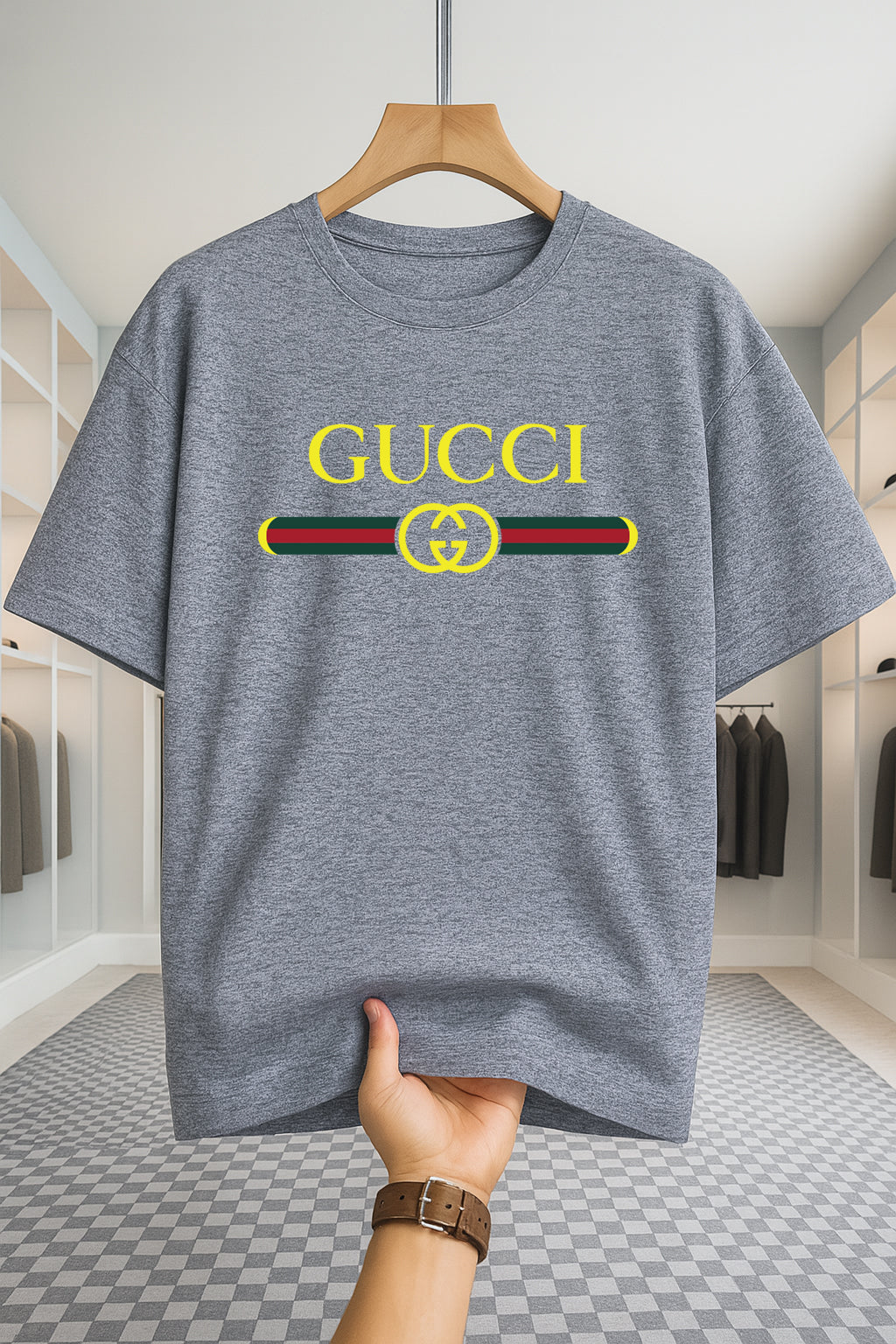 Drop Shoulder T-shirt - Gucci - Ash
