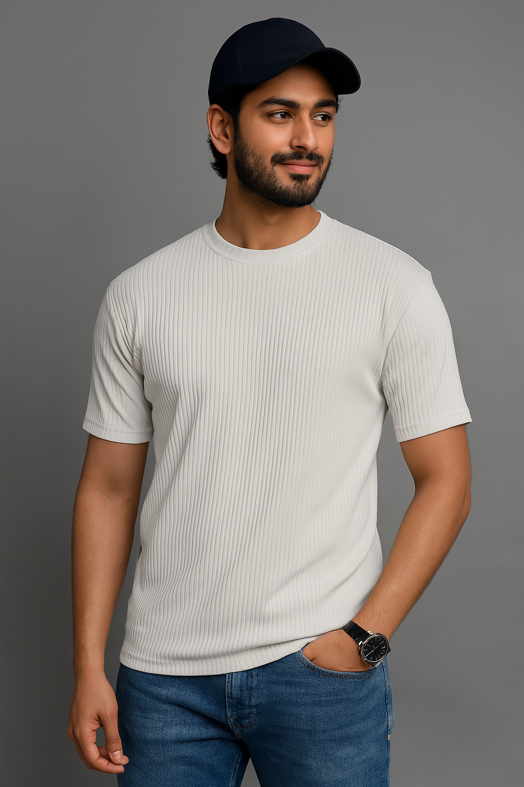 Premium Quality RIB T-shirt - Off White