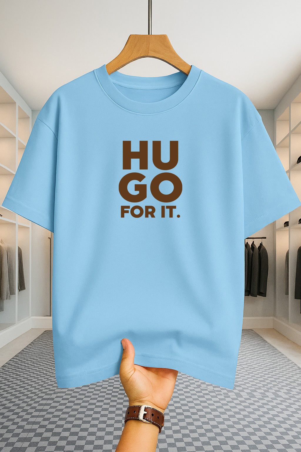 Drop Shoulder T-shirt - Hugo - Sky Blue