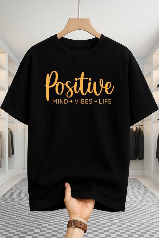 Drop Shoulder T-shirt - Positive - Black