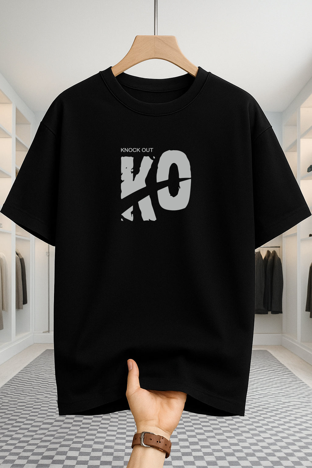 Drop Shoulder T-shirt - Knock Out - Black