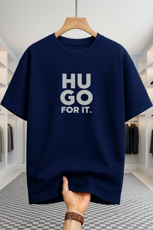 Drop Shoulder T-shirt - Hugo - Navy Blue