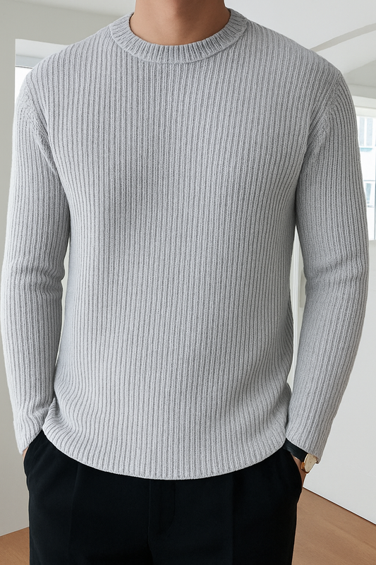 Premium RIB Cotton Full Sleeve T-shirt - Off White