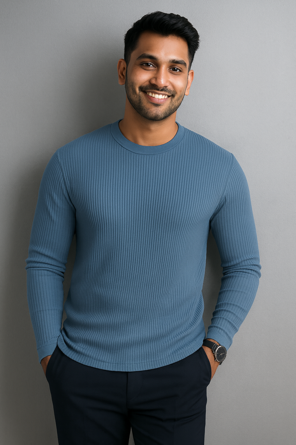 Premium RIB Cotton Full Sleeve T-shirt - Rackley