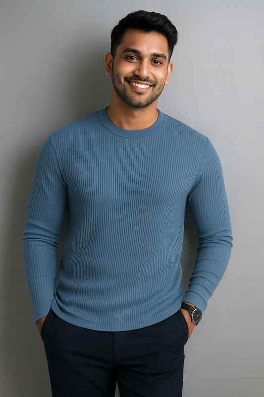 Premium RIB Cotton Full Sleeve T-shirt - Rackley