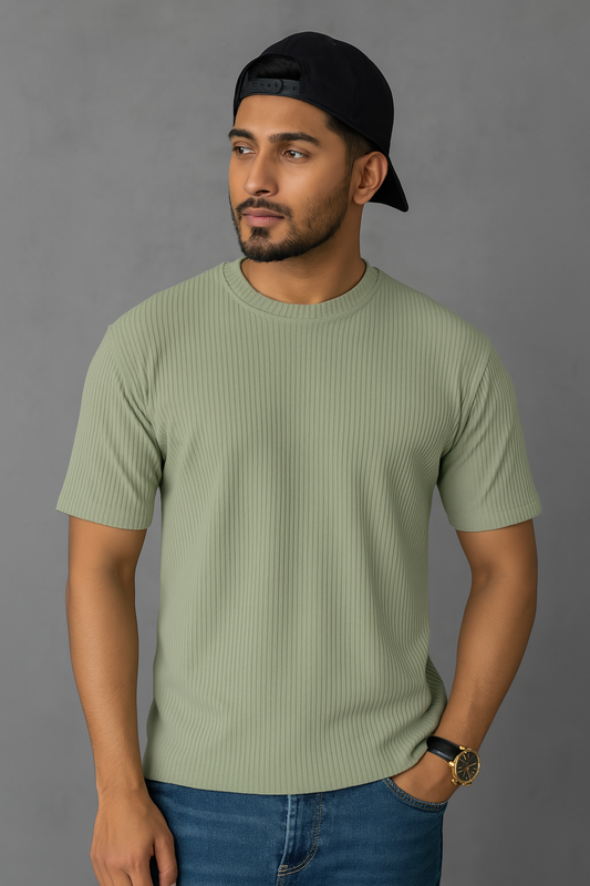 Premium Quality RIB T-shirt - Sage