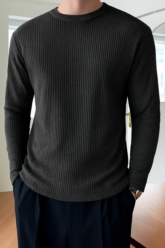 Premium RIB Cotton Full Sleeve T-shirt - Anther
